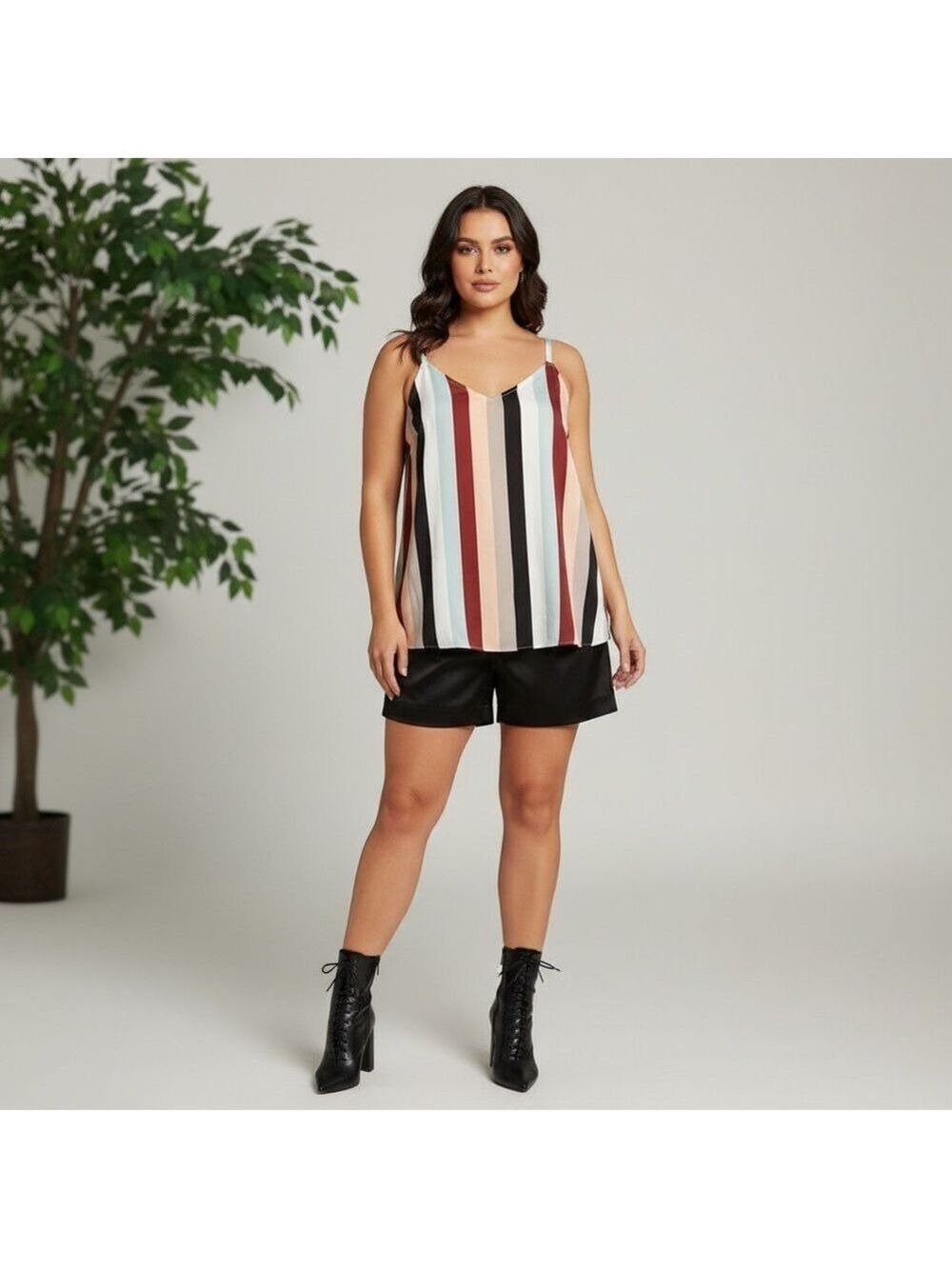 Torrid Sophie Charmeuse Swing Cami
Multi color stripes woman’s size 2 - Picture 1 of 12